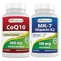 Best Naturals CoQ10 600 mg & Vitamin K2 (MK7) with D3