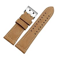 26mm Leather Watch Band Strap w/ 2 Pins Buckle Fits For Luminox 1945 1879
