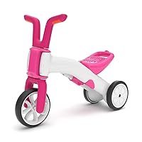 Chillafish Bunzi Gradual Balance Bike and Tricycle, 2-in-1 Ride on Toy for 1-3 Years Old, Silent Non-Marking Wheels, Pink