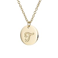 HUAN XUN Gold Silver Initial Disc Necklace Best Jewelry Gifts for Mother Personalized Letter Pendant Initial Necklaces Jewelry Gifts for Women Girls