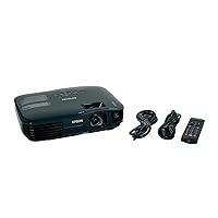 Epson EX51 3LCD Projector Portable 2500 ANSI Lumens Office HD HDMI, Bundle HDMI Cable, Remote Control, Power Cord