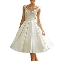 Women's A Line Dress Sleeveless V Neck Bridal Gowns Bridesmaid Cocktail Party Maxi Dress for Bride