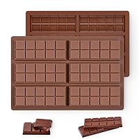 Chocolate Bar Molds Silicone Set of 2 Break-Apart Chocolate Non-Stick Protein and Energy Bar Mold Candy Mold Wax Melt Mold