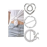 3 Pack Metal Tshirt Clips and Rings 1.9 Inch Large T-shirt Clip Scarf Ring for Girl Women