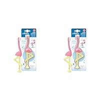 Dr. Brown's Baby and Toddler Toothbrush, Flamingo 2-Pack, 1-4 Years