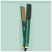 Flat Iron for Black Women Hair, 3 in 1 Ceramic Hair Straightener, 250°F-450°F(120°C-230°C) 1 in Straightener, for Short Hair, Curls Bangs, Travel,Green