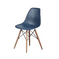 GIA Contemporary Armless Dining Chair with Dark Walnut Wood Legs, 1-Pack, Teal