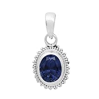 Multi Choice Oval Shape Gemstone 925 Sterling Silver Solitaire Pendant Jewelry