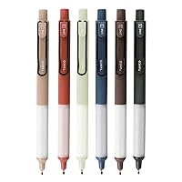 HeTaoCat Retractable Gel Pens, 0.5mm Fine Point, Quick Drying, Writing Drawing, Black ink gel pens, Box of 6 Pens (6)
