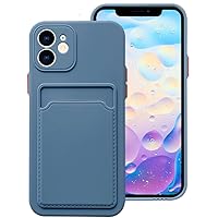 Card Holder Wallet Case for Samsung Galaxy A54 A52 A72 A51 S24 S23 Ultra S22 S21 Plus Note 20 Ultra Liquid Silicone Cover,Gray,for A52 (4G 5G)