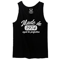 0310. Cool Funny 50th Years Old Birthday Gift Made in 1974 Aged to Perfection Men's Tank Top
