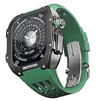 BRART Luxus-Uhrenarmband, für Apple Watch 6/5/SE/4 Serie, Titan-Gehäuse + Fluorkautschuk, Luxus-Uhrenarmband für iWatch 44 mm Uhrenarmband, Nachrüst-Kit Upgrade Uhrenarmband und Gehäuse