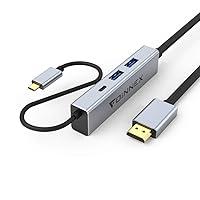 USB C to HDMI 10FT Cable, Charging Power PD, 2 USB 3.0. Dex Dock for Samsung S10,S9,S8 Plus,Note 10/9/8,MacBook Pro,Nintendo Switch,Surface Pro 7,Asus,HP to TV/Monitor Adapter/Hub Cord 4K