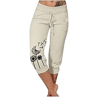 Pants for Women Fall Summer Graphic Ruched Straight Leg Cuff Leg Pants Women 2024 Y2K