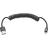 Tripp Lite Apple MFI Certified 4-Feet Lightning to USB Coiled Cable Sync Charge iPhone/iPod/iPad - Black (M100-004COIL-BK)