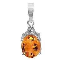 Multi Choice Oval Shape Gemstone 925 Sterling Silver Solitaire Side Stone Pendant Jewelry