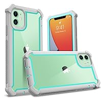 Shockproof Case with Tempered Glass for iPhone 13 12 11 Pro Max XR XS MAX 7 8 Plus SE 2020 Case Rugged Hybrid Hard Cover,Gray,for iPhone SE 2020