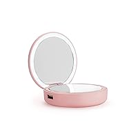 Compact Beauty LED Mirror Power Bank, Pink (4299)