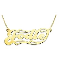 RYLOS Necklaces For Women Gold Necklaces for Women & Men 925 Yellow Gold Plated Silver or Sterling Silver Personalized High Polished Shiny Nameplate Necklace Special Order, Made to Order Necklace