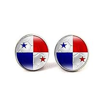 The Republic of Panama National Flag Football Pattern Earrings,2018 Russia Football Match, World Cup Jewelry