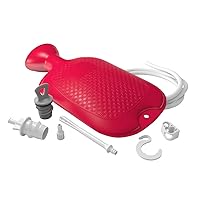 Douche and Enema Combination Kit for Men and Women, Large Capacity, Multipurpose Cleaning System, Made with Comfortable Material, Red (1.66 L)