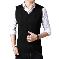 Men Clothes Autumn Winter Classic Slim Sweaters V-Neck Sleeveless Sweater Mens Knitwear Sweater Vest For Men