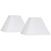Set of 2 Hardback Square Lamp Shades White Large 7