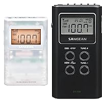 Sangean DT-160CLP FM-Stereo/AM Pocket Radio with Protective Pouch & Belt Clip (Clear) & DT-180 AM/FM Pocket Radio