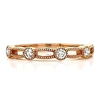 Diamond Designs Rose 18 Karat Gold Wedding Band Size 6.5 *