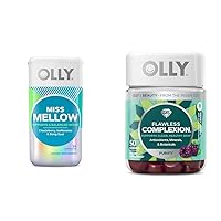 OLLY Miss Mellow Capsules Mood Support for Women 30 Count Flawless Complexion Berry Gummy Skin Vitamins 50 Count