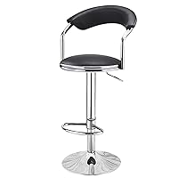 Stools,Swivel Bar Stool Beauty Salon Chair Barber with Backrest, Handle and Metal Chassis, Adjustable 60-80Cm/Black
