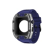 ZEDEVB Neueste Edelstahl Luxus Uhr Zubehör für Apple Watch 7/6/5/4/SE Metallband Fall für iWatch Band 44 mm 45 mm, 44mm For 6/5/4/SE, Achat