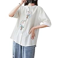 Chinese Style Women's Clothing Blouses Traditional Dress for Woman Embroidery Vintage Top Summer Hanfu Qipao Shirt