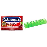 Chloraseptic Sore Throat Lozenges Cherry 18 Count and EZY DOSE 7-Day Pill Organizer Medium Compartments
