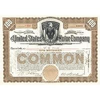 United States Motor Co. - Stock Certificate (Uncanceled)