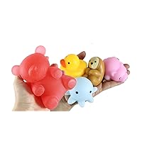 Set of 5 Jumbo and Large Cute Animal Mochi Squishy Animals - Random Assortment Kawaii - Cute Individually Wrapped Toys - Sensory, Stress, Fidget Party Favor Toy
