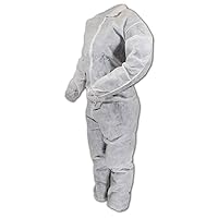 CVZ91 EconoWear Lite N Kool Polypropylene Disposable Coverall with Zipper Closure, Large, White (Case of 25)