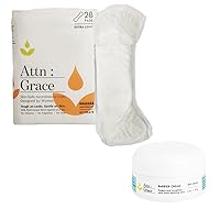 Attn: Grace Ultimate Incontinence Pads (28 Pack) & Barrier Cream Combo for Women - Ultimate Absorbency | Postpartum Support, Sensitive Skin-Friendly, Breathable, Plant-Based