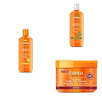 Shea Butter Hair Care Bundle Includes Sulfate-Free Shampoo, Conditioner, and Coconut Curling Cream