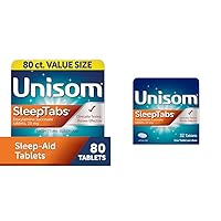Unisom SleepTabs Nighttime Sleep-aid with Doxylamine Succinate, 80 Tablets and 32 Tablets