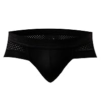Mens Comfort Breathable Underwear Sexy Hollow Out Boxer Briefs Bulge Pouch Underpants Low Rise Trunks Short Leg Brief
