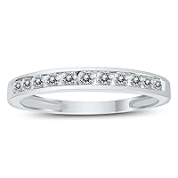 SZUL Certified 1/2ctw - 1ctw Channel Set Diamond Band Available in 10K White Gold