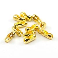 200pcs/lot Diameter 1.5/2/2.4/3.2mm Ball Chain Connectors Clasps Connectors for DIY Jewelry Making Findings Supplie (Gold, 1.5mm(0.06inch)*200pcs)