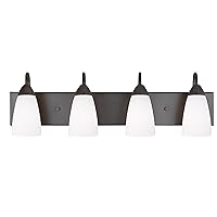 Sea Gull Lighting Generation 4420204EN3-710 Transitional Four Light Wall/Bath from Seagull-Seville Collection in Bronze/Dark Finish, Burnt Sienna