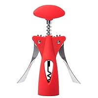 CHUNCIN - Easy Wing Corkscrew, Wine Opener with Easy to Held Rotate Button, Zinc Alloy Cork Remover, Professional Best Wine Bottle Opener,Red