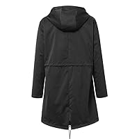 SNKSDGM Womens Lightweight Waterproof Rain Jacket Hooded Outdoor Active Travel Hiking Raincoat Loose Trench Coat Outwear