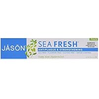 Jason Sea Fresh Antiplaque & Strengthening Toothpaste, Deep Sea Spearmint 6 oz (Pack of 4)