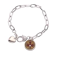 Middle Ages Soccer League Totem Heart Chain Bracelet Jewelry Charm Fashion