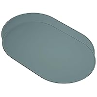 Degrē Placemats (Sage, Set of 2). Oval Tablemats for Babies, Kids, Adults. Modern, Easy to Clean, Waterproof, Washable, Stain & Heat Resistant, Non-Slip, Food-Grade Silicone, Outdoor.