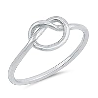 925 Sterling Silver Love Knot Promise Ring (Comes in Colors)